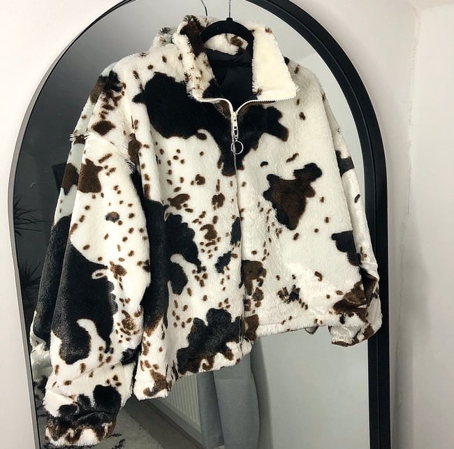 Cow Faux Fur Jacket 