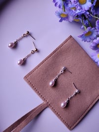 Image 5 of  Helen Earrings, Lavender Pink Pearl Earring