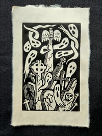 Graveyard Ghosties Block Print