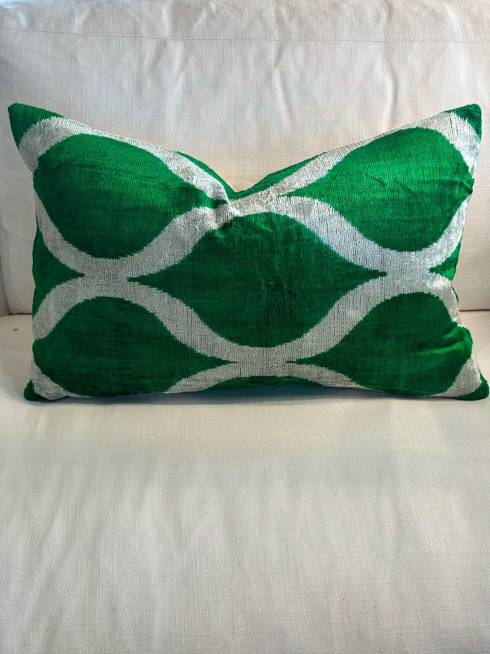 Image of Ikat Emerald Green Cushion 