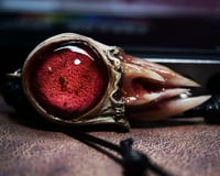 Image 3 of Crimson Oracle Snaggletooth Pendant OOAK