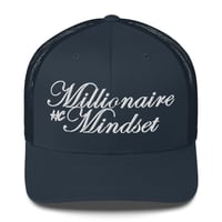 Image 5 of Millionaire Mindset Embroidered Trucker Cap with mesh back