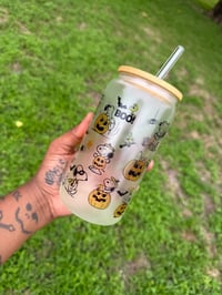 Image 2 of Pumpkin Puppy Glow in the Dark Glass Can