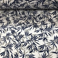 Image 2 of Popelín - Sábana - Hojas - Azulón/Gris - 9€/m