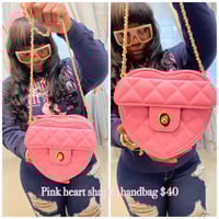 Pink heart shaped handbag 
