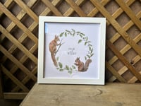 Image 1 of Red Squirrel Wreath 20x20cm Art Print 