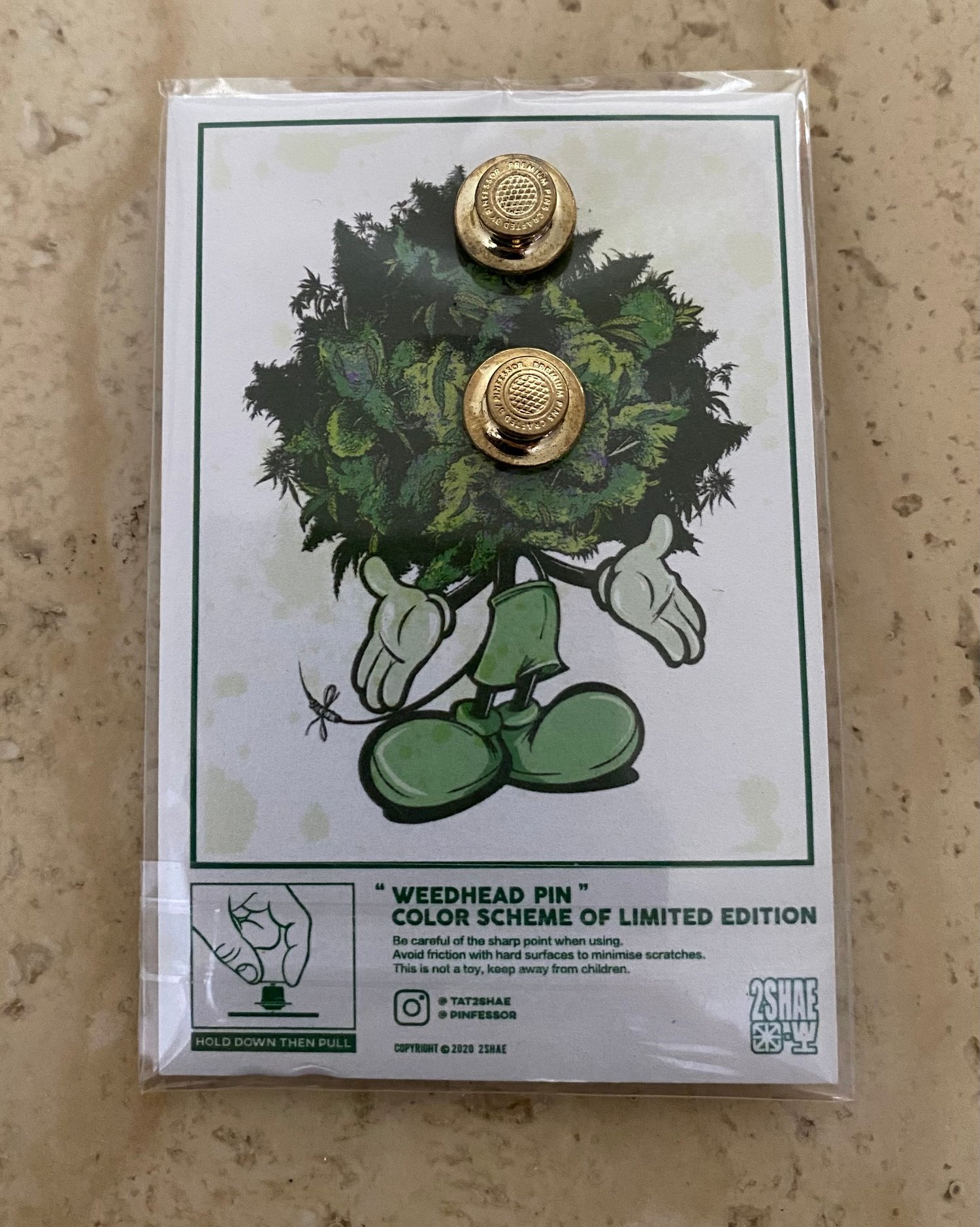 Image of Small(1.5”x1.5”)Weedhead Hat Pin 