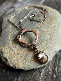 Image 4 of Coiled ~ Copper Necklace with Garden Quartz