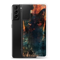 Image 21 of Dark Goth Black Cat With Orange Clear Case for Samsung®