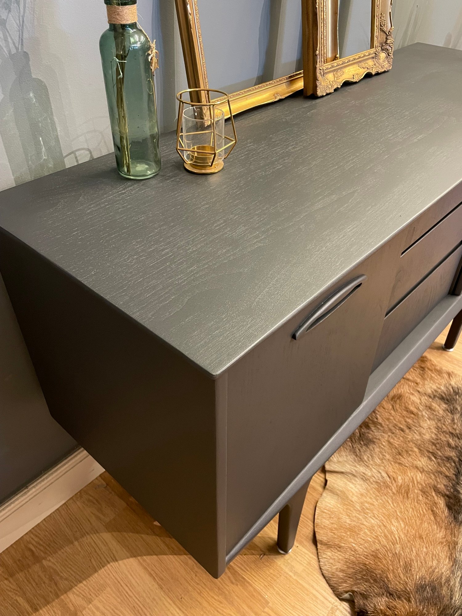 Image of Dark grey Jentique teal sideboard 