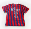 Stussy World Tour Striped Tee Sz XL (Blue/Red)