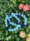 Aquamarine Quartz Stone X Beaded 