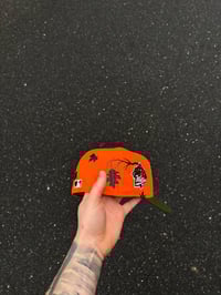 Image 4 of SAFTEY ORANGE OLIVE VISOR ATL BRAVES CUSTOM CAP