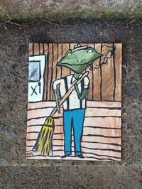 Image 1 of Frog Sweeping Porch