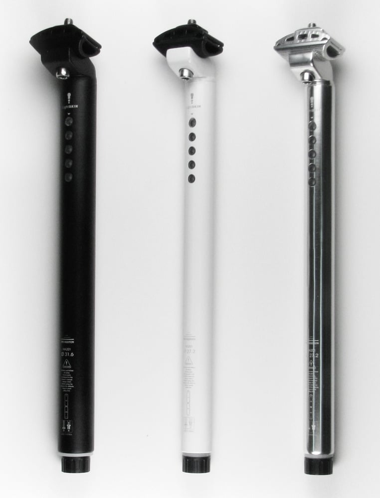 Image of LightSkin seat post with LED rear light Φ27.2mm - Black/White/Silver