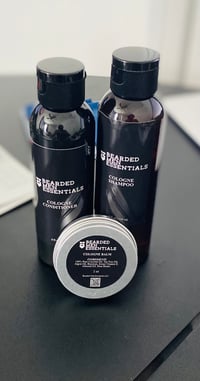 Cologne Shampoo, Conditioner & Balm Set.        