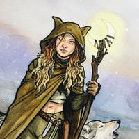 Image 2 of Wolf Pack Witch Watercolor Print