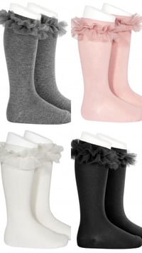 Frilly knee high socks 