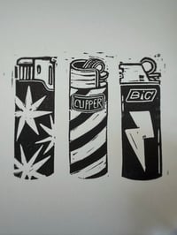 Image 3 of Lighters Lino Print