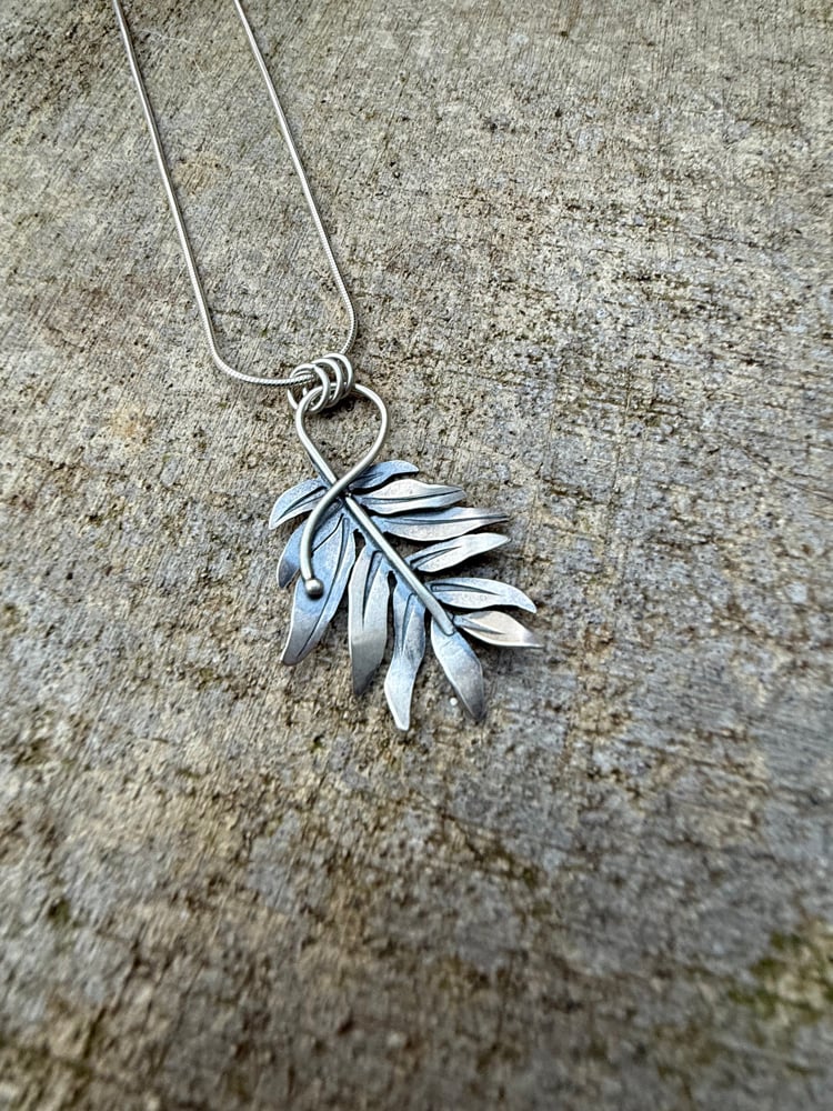 Image of Sterling Abstract Fern Necklace
