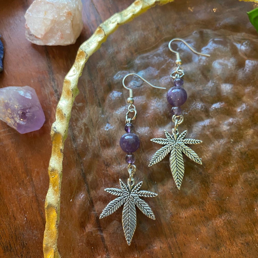 Image of purple octane kush earrings 
