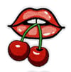 Retro Cherry Lips Embroidered Patch
