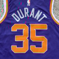 Image 6 of NIKE PHOENIX SUNS KEVIN DURANT #35 ICON EDITION SWINGMAN JERSEY MENS SIZE LARGE PURPLE NEW