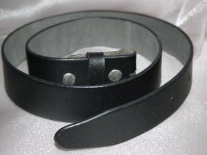 Image of Black leather 'snap' belt