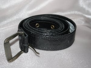 Image of Black recycled leather belt