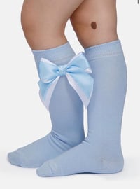 Image 2 of Knee high double bow socks 
