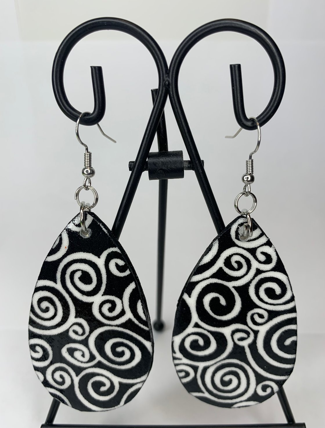 Image of "Creativity in Black & White" Teardrop Earrings