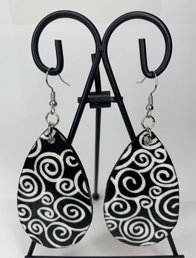 Image of "Creativity in Black & White" Teardrop Earrings