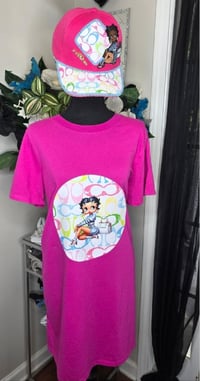 Image 1 of Size Large Hot pink Tshirt Dress w/ hat