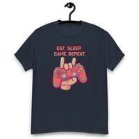 Image 3 of Unisex classic tee, Eat Sleep Game Repeat T-Shirt | Funny Gamer Graphic Tee