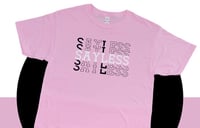 “Stacked SayLess” Tee (Soft Pink/Black)