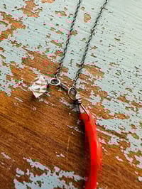 Image 3 of Aphrodite . natural italian coral and herkimer diamond necklace