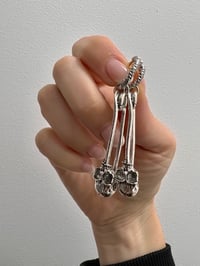 Image 4 of SAFETY PIN SKULL EARRINGS 