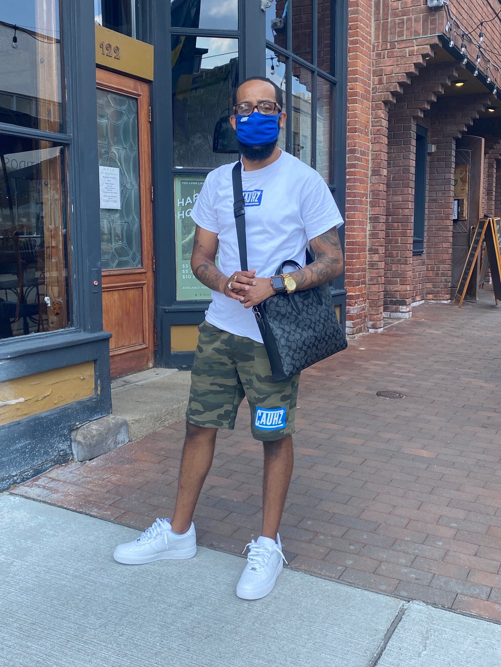 Cauhz™️ Royal Blue Box Logo White Tee