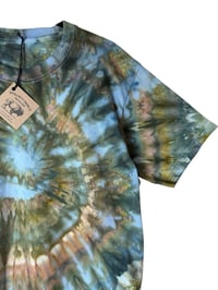 Image 3 of M Adult Combed Cotton Tee in Forest Spiral Ice Dye