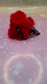 Image 2 of Black and red Fluffennutter keychain 