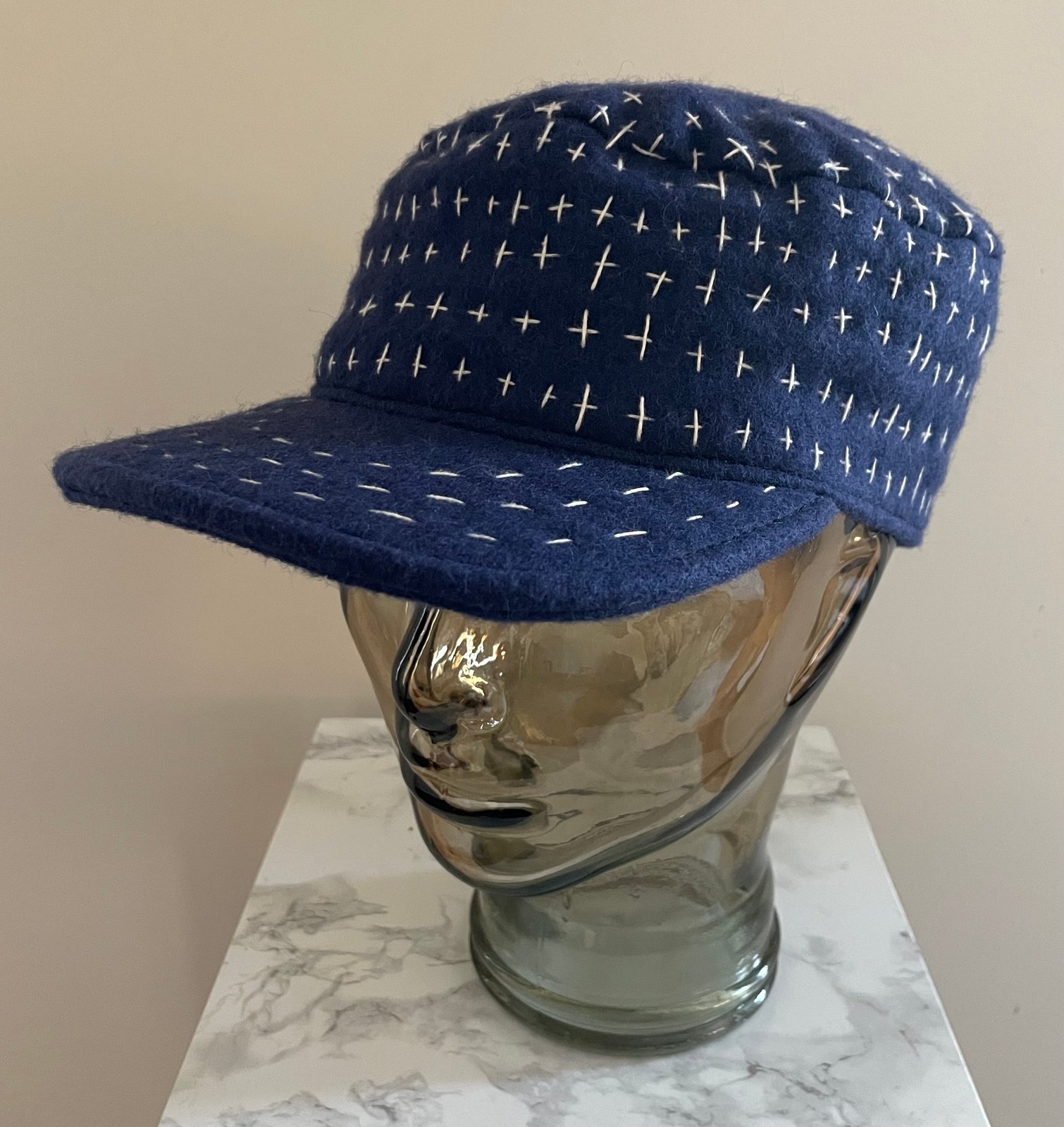 WOOL SASHIKO PAINTERS CAP | Lizard Stuff