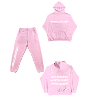 Image 1 of Dreams Sweatsuit - Light Pink W/White 