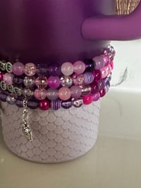 Image 4 of Cheshire Cat Tumbler Bracelet Stack | Alice in Wonderland Cup Bracelet
