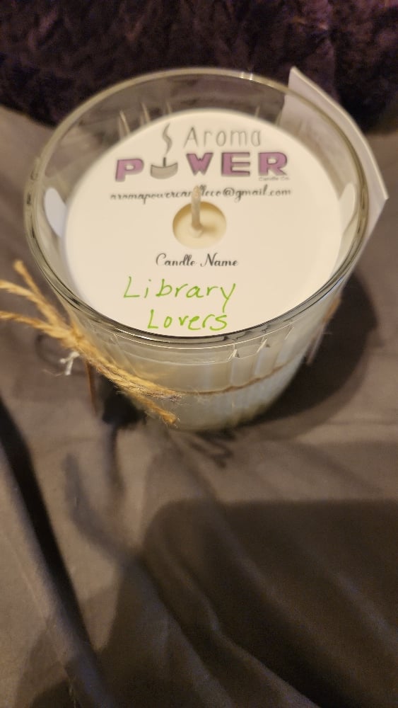 Image of Library Lovers! Candle in Reusable Whiskey Rocks Glass