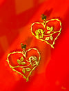 HEART & ROSE STUD EARRINGS 