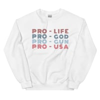 Image 2 of PRO - Life, God, Gun, USA - Unisex Sweatshirt from PatriotsCo.com
