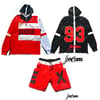 93’ Bulls Red & Black “Big E” Windbreaker Set