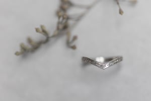 Image of Platinum 2mm, Latin engraved, Wishbone ring