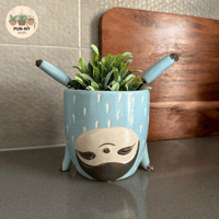 Sloth Doing Handstand Planter Pot - Light Blue 12cm