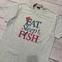 Image 2 of Vintage Eat Sleep Fish Tee - L